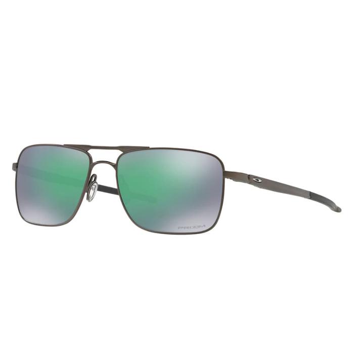 Oakley Gauge 6 Oo6038 57mm Titanium Prizm Jade Square Mirror Sunglasses, Adult Unisex, Silver