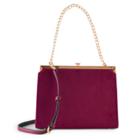 Lc Lauren Conrad Runway Collection Dame Velvet Shoulder Bag, Women's, Dark Pink