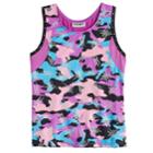 Girls 4-14 Jacques Moret Shiny Camo Dance Tank Top, Size: Xs, Brown Over