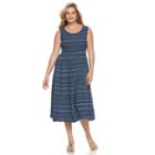 Plus Size Croft & Barrow&reg; Smocked Challis Dress, Women's, Size: 2xl, Blue (navy)