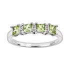 Sterling Silver Peridot And Diamond Accent Ring, Women's, Size: 7, Green