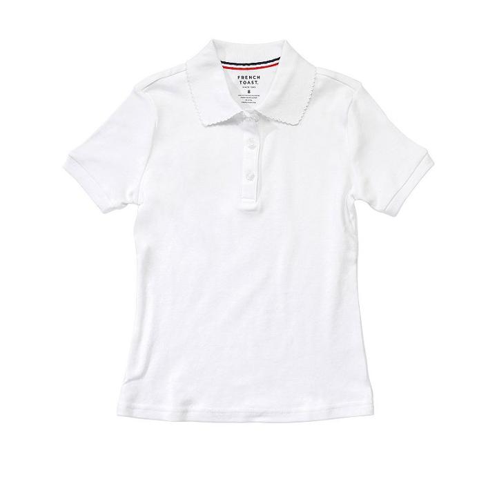 Girls 4-20 & Plus Size French Toast School Uniform Solid Polo, Girl's, Size: 10-12, White