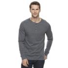 Men's Apt. 9&reg; Modern-fit Slubbed Henley, Size: Large, Grey (charcoal)