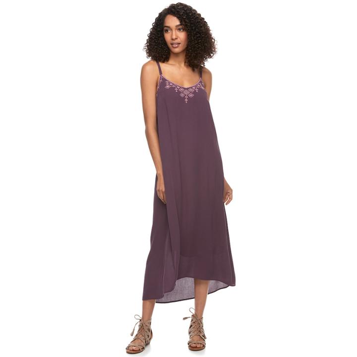 Women's Sonoma Goods For Life&trade; Embroidered Crisscross Maxi Dress, Size: Xs, Drk Purple