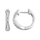 14k White Gold 1/10 Carat T.w. Diamond Huggie Hoop Earrings, Women's
