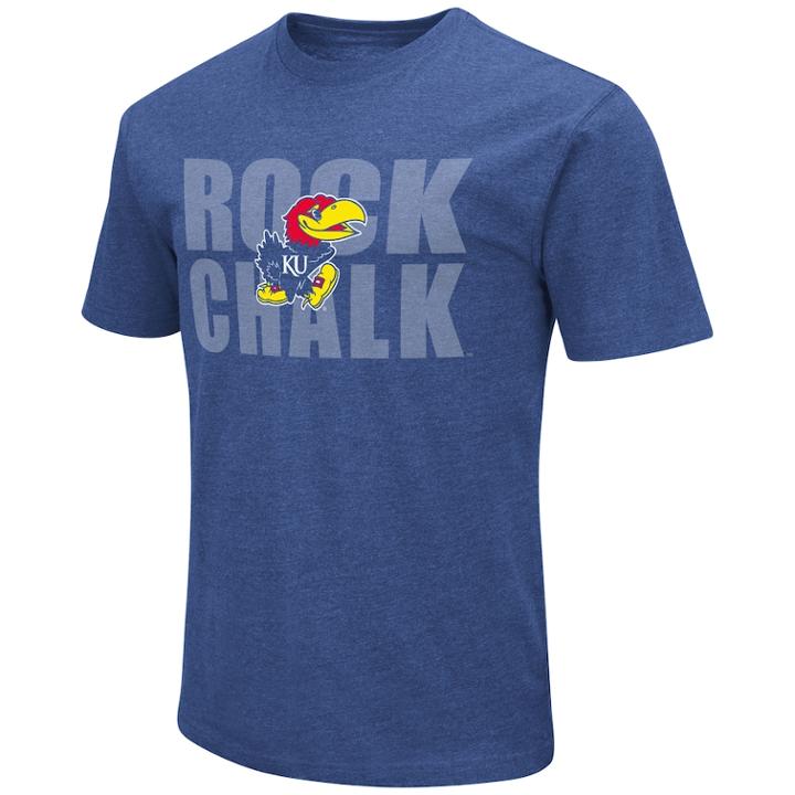 Men's Kansas Jayhawks Motto Tee, Size: Large, Dark Blue