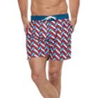 Men's Cole Patterned Hybrid Swim Trunks, Size: Small, Red