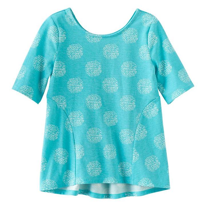 Girls 4-10 Jumping Beans&reg; Print Pieced Elbow-sleeve Tunic, Size: 7, Turquoise/blue (turq/aqua)