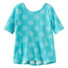 Girls 4-10 Jumping Beans&reg; Print Pieced Elbow-sleeve Tunic, Size: 7, Turquoise/blue (turq/aqua)