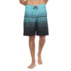 Men's Ocean Current Striped Tech Cargo Board Shorts, Size: 34, Med Blue