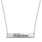 Miami Dolphins Sterling Silver Bar Link Necklace, Women's, Size: 18, Grey