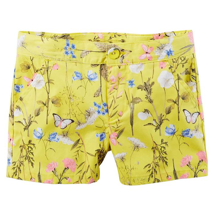 Girls 4-8 Carter's Poplin Shorts, Girl's, Size: 4, Yellow