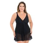 Plus Size Croft & Barrow&reg; Tummy Slimmer Flyaway Crochet Swimdress, Women's, Size: 22 W, Black