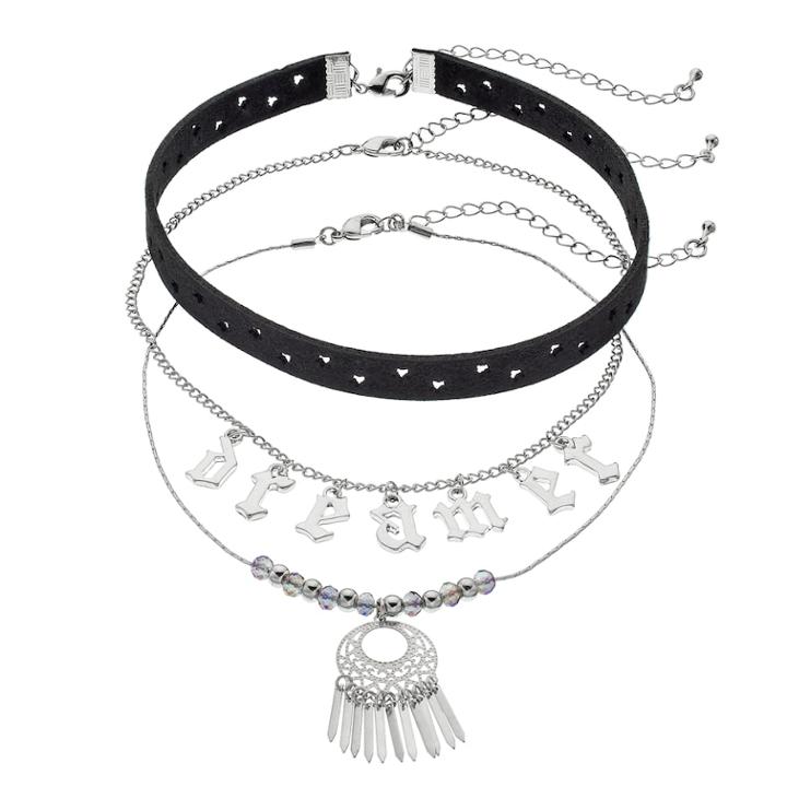 Mudd&reg; Dreamer, Dreamcatcher & Stars Choker Necklace Set, Women's, Silver