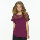 Women's Jezebel Asscher Asymmetrical Mesh Top, Size: Large, Med Purple