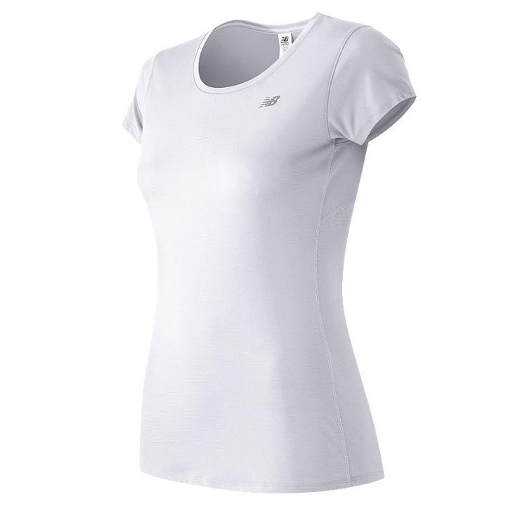 Women's New Balance Accelerate Scoopneck Running Tee, Size: Large, White