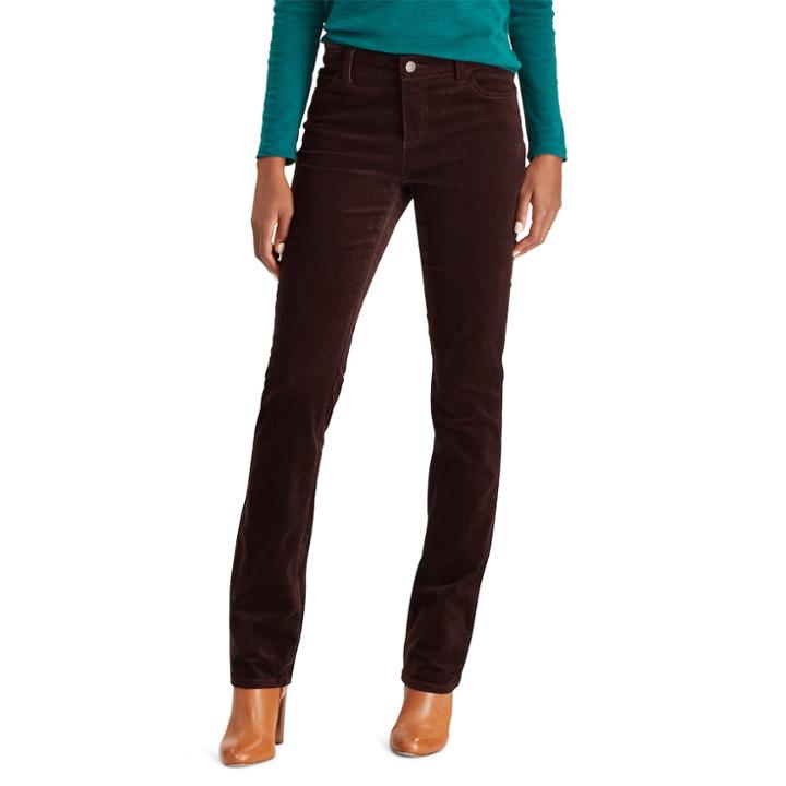 Women's Chaps 4-way Stretch Pant, Size: 4 Short, Brown