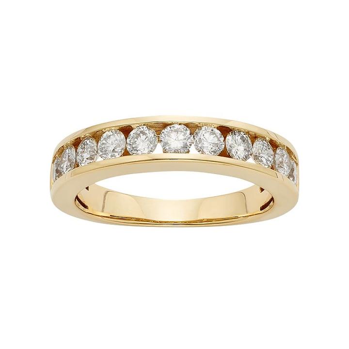 Igl Certified Diamond Wedding Ring In 14k Gold (1 Carat T.w.), Women's, Size: 5, White