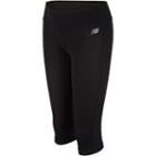 Girls 7-16 New Balance Sueded Jersey Performance Capri Tights, Size: 16, Black