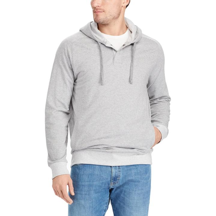 Men's Chaps Classic-fit Colorblock Hoodie, Size: Medium, Light Grey