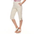 Women's Croft & Barrow&reg; Lace-up Hem Skimmer Capris, Size: Medium, Med Beige