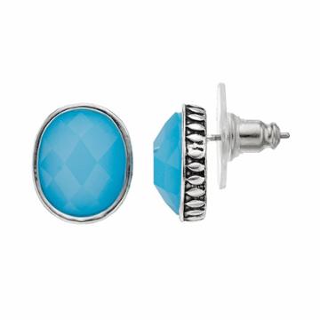 Napier Blue Oval Stud Earrings, Women's, Turq/aqua