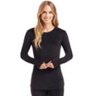 Plus Size Cuddl Duds Double Plush Velour Long Sleeve Top, Women's, Size: 2xl, Black