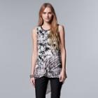 Women's Simply Vera Vera Wang Tiered Panel Top, Size: Xs, Oxford