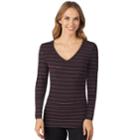 Women's Cuddl Duds Softwear V-neck Top, Size: Small, Oxford