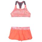Girls 7-14 Nike Racerback Bikini Top & Shorts Swimsuit Set, Size: 10, Light Red