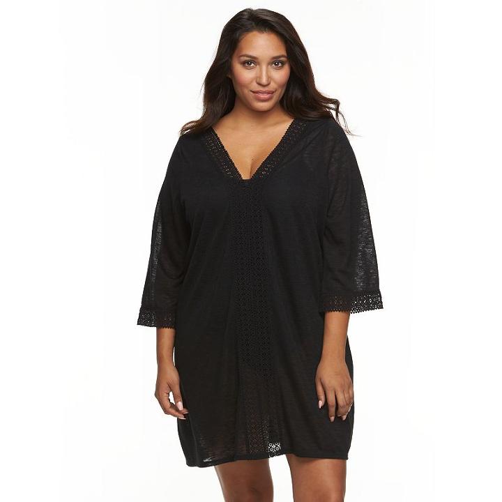 Plus Size Apt. 9® Crochet Cover-up, Women's, Size: 1xl, Black
