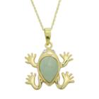 Jade & Diamond Accent 10k Gold Frog Pendant Necklace, Women's, Size: 18, Green