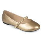 Journee Collection Mona Girls' Ballet Flats, Size: 10 T, Gold
