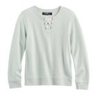 Girls 7-16 Sugar Rush Lace-up Neck Sweatshirt, Size: Xl, Brt Green