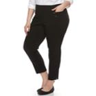 Plus Size Briggs Millennium Pull-on Ankle Pants, Women's, Size: 18 W, Black