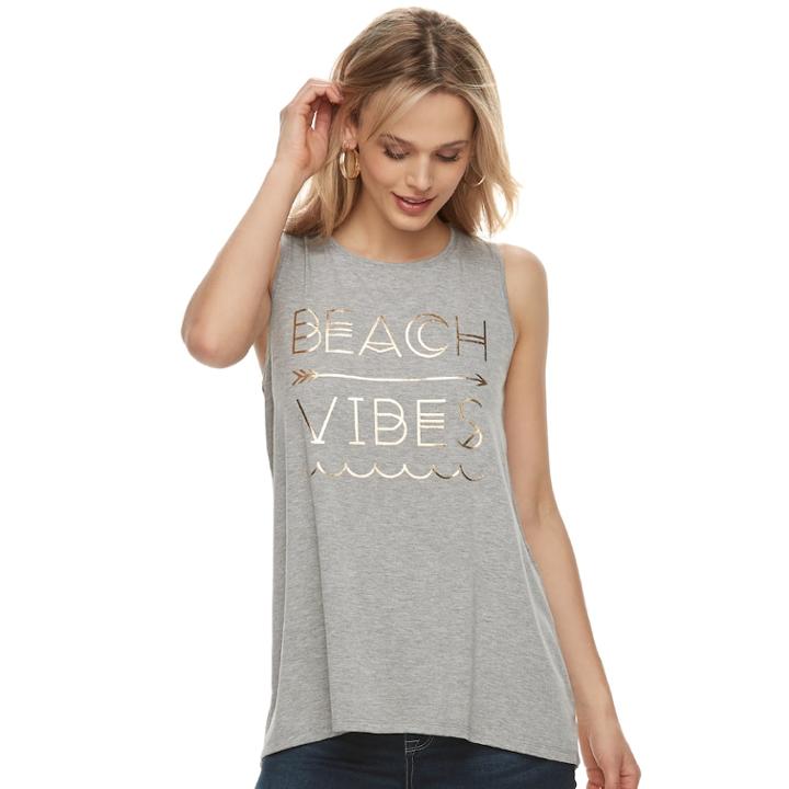 Women's Apt. 9&reg; Graphic Tank, Size: Xxl, Grey