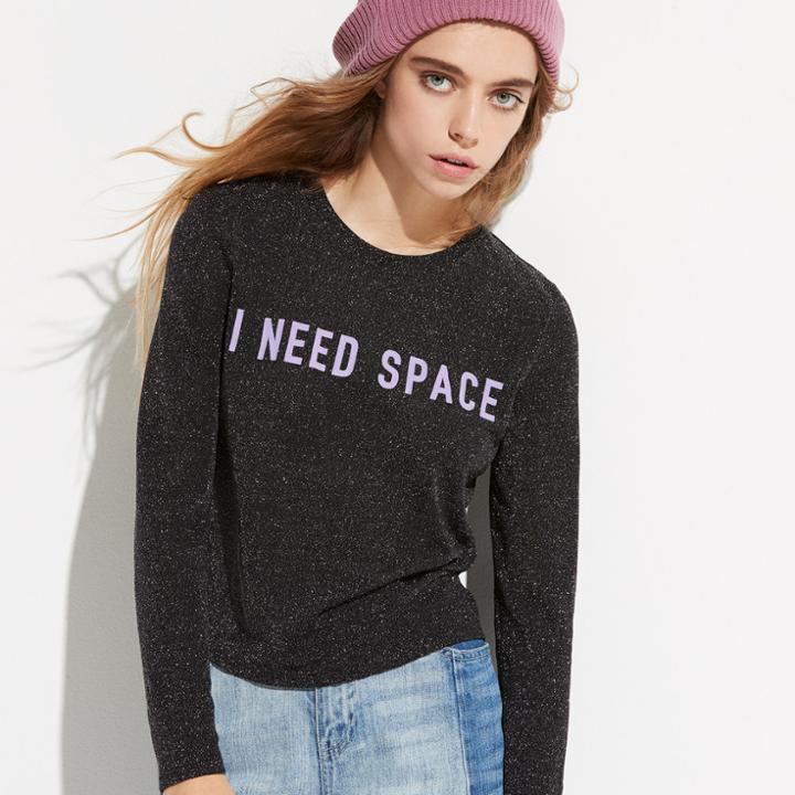 K/lab Glitter I Need Space Graphic Tee, Teens, Size: Medium, Black