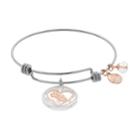 Love This Life Two Tone Paws Heart Shaker Bangle Bracelet, Women's, Silver