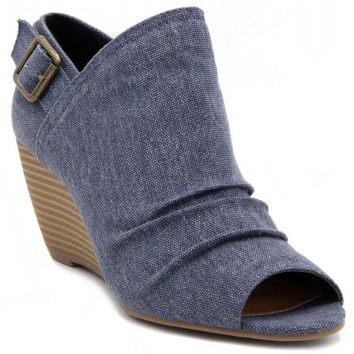 Sugar Krenzy Women's Peep Toe Wedges, Girl's, Size: 8, Blue