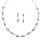 Crystal Allure Necklace And Drop Earring Set, Women's, Size: 14.5, White