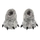 Boys Bear Paw Slippers, Size: 11-12, Dark Grey