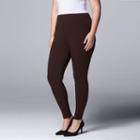 Plus Size Simply Vera Vera Wang Solid Leggings, Women's, Size: 2xl, Dark Brown