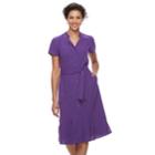 Women's Dana Buchman Notch Collar Dress, Size: Xl, Med Purple