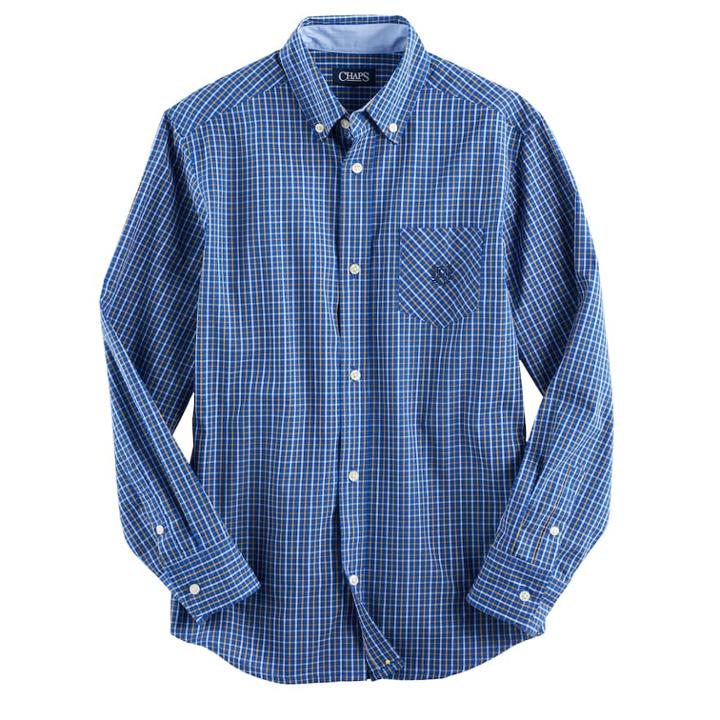Boys 4-20 Chaps Plaid Button-down Shirt, Size: 4-5, Med Blue