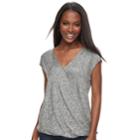 Women's Apt. 9&reg; Faux-wrap Tee, Size: Medium, White