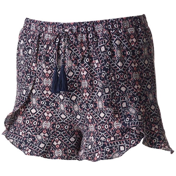 Juniors' Joe B Crepe Ruffle Trim Shortie Shorts, Teens, Size: Medium, Blue Other