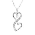 Love Is Forever Sterling Silver 1/6-ct. T.w. Diamond Double Heart Pendant, Women's, White