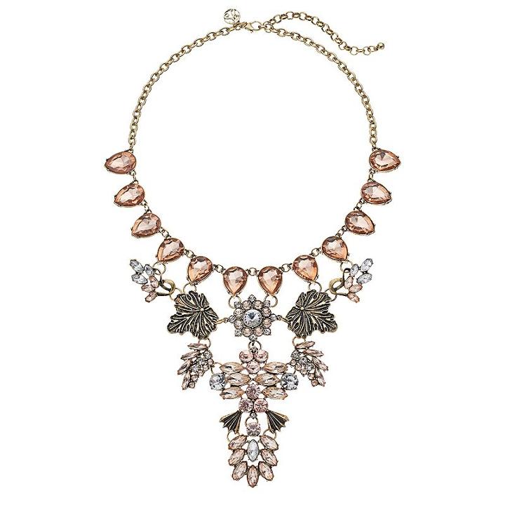 Gs By Gemma Simone Flower & Leaf Statement Necklace, Women's, Size: 18, Multicolor