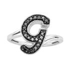 Sterling Silver 1/4-ct. T.w. Diamond Initial Ring, Women's, Size: 7