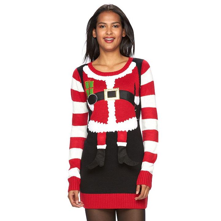 Women's Christmas Tunic Sweater, Size: Large, Black